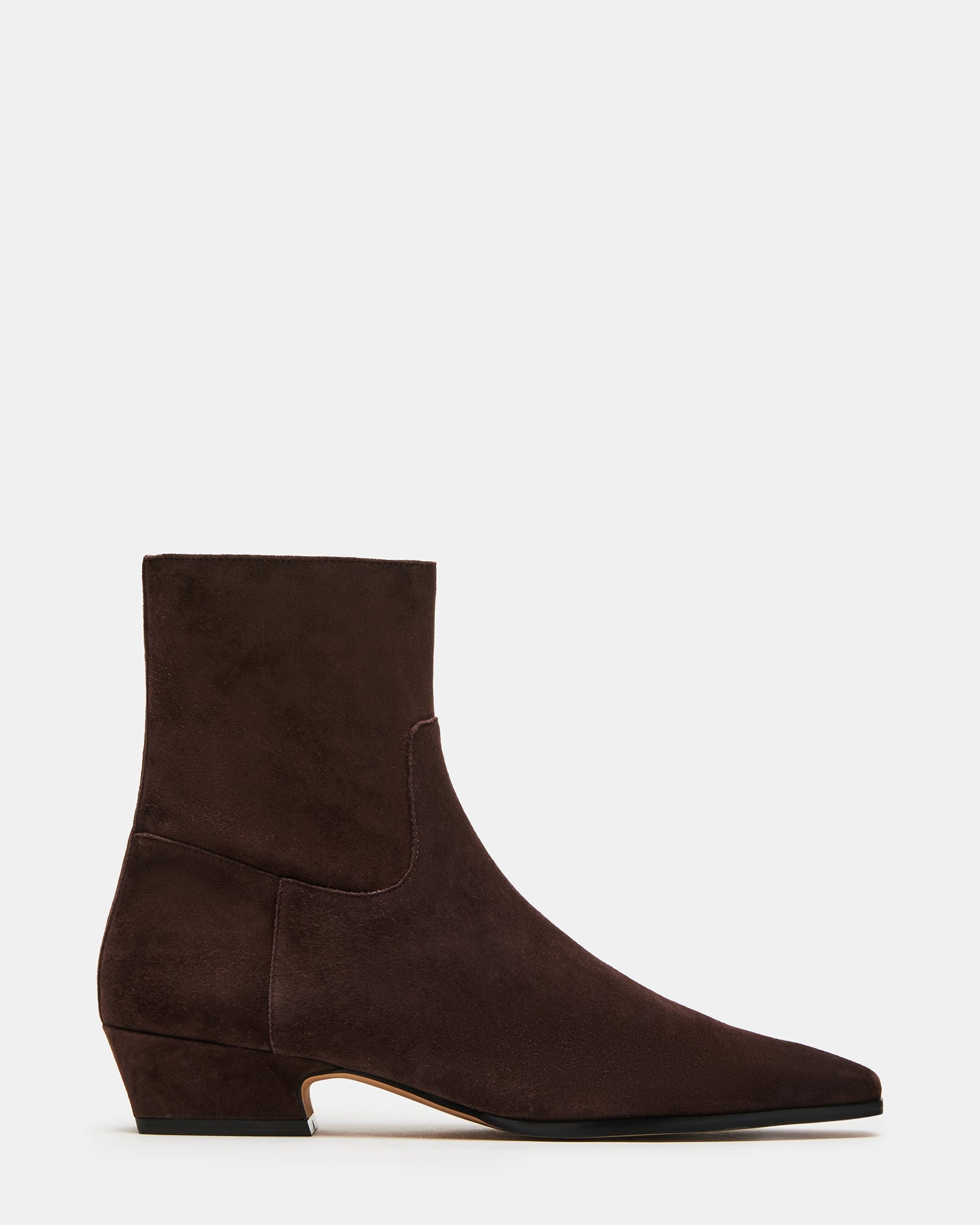 DUSTY Chocolate Brown Suede Women's Ankle Boot | Steve Madden