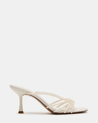 EDNA Pearl White Strappy Mule Women's Heel | Steve Madden