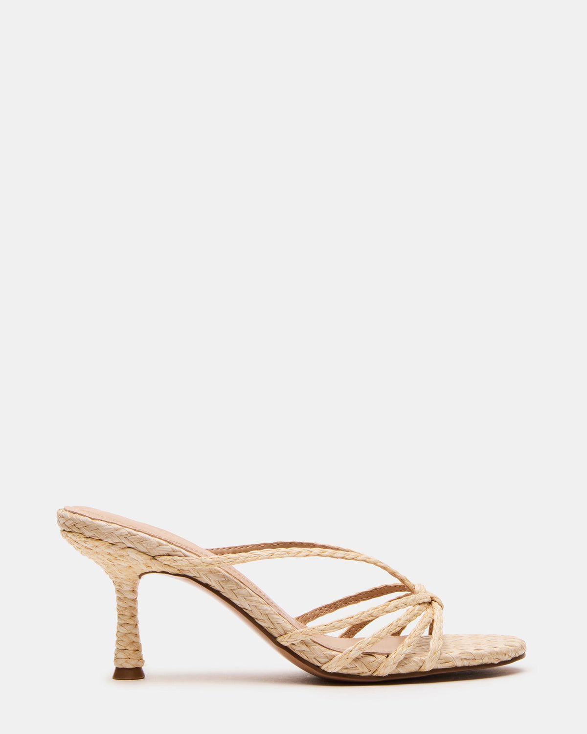 EDNA Natural Raffia Strappy Mule Women's Heel | Steve Madden