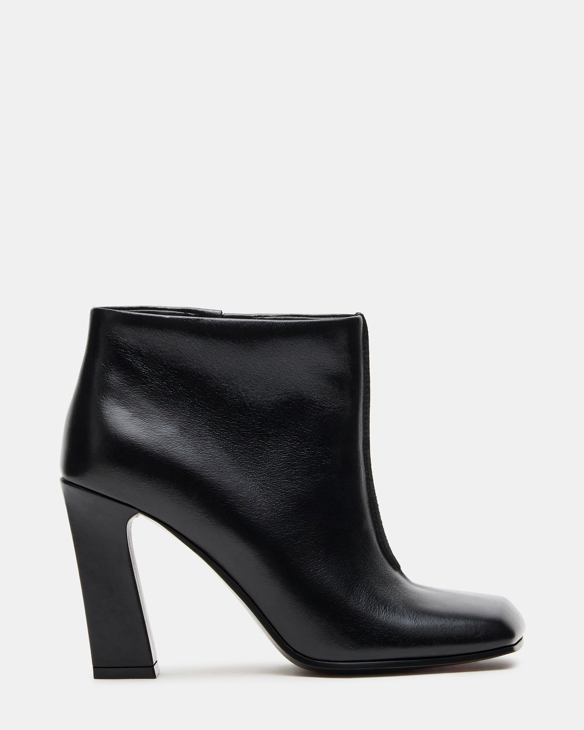 EIRA Black Leather Asymmetrical Square-Toe Women's Ankle Boot | Steve Madden