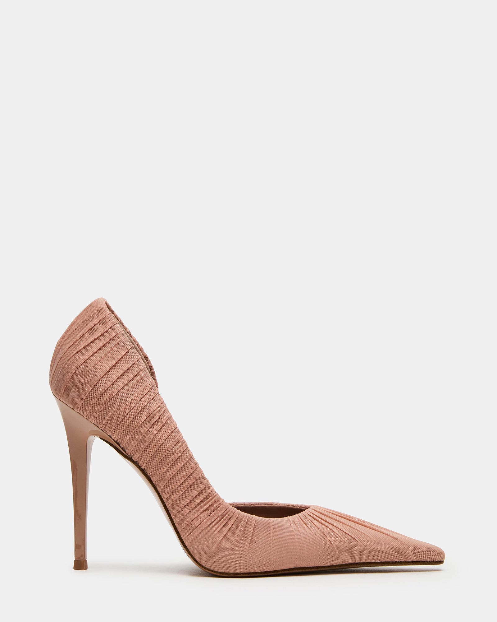 ELEGANT Mocha Ruched Pointed-Toe Stiletto Pump Women's Heel | Steve Madden