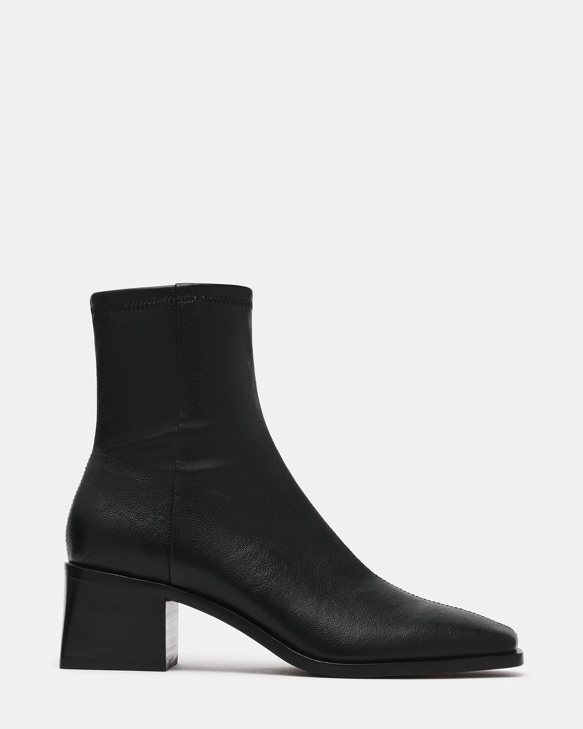 ERALYN Black Square-Toe Block Heel Women's Ankle Boot | Steve Madden