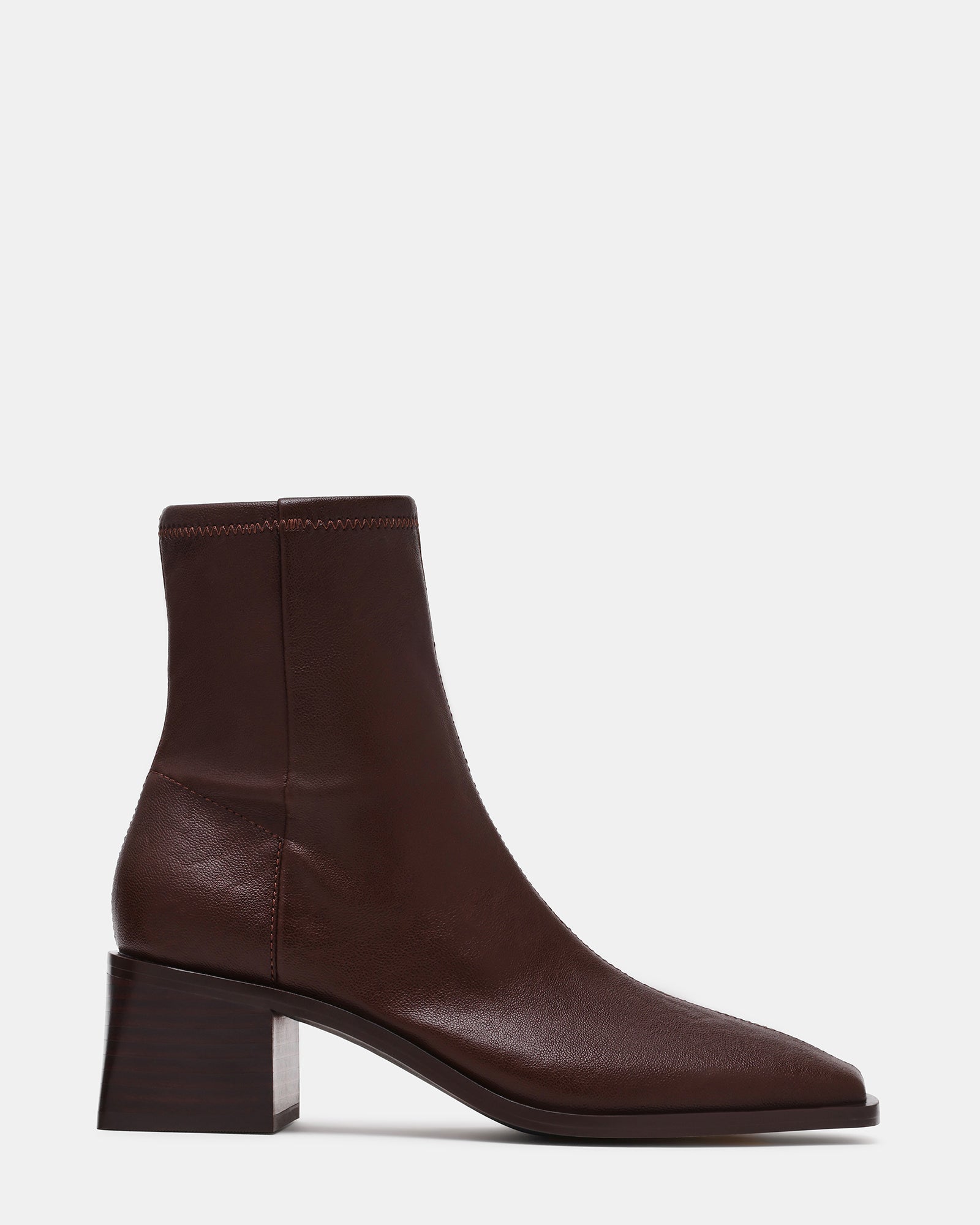 ERALYN Brown Square-Toe Block Heel Women's Ankle Boot | Steve Madden