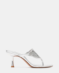 FANYA Silver Embellished Thong Women's Heel | Steve Madden
