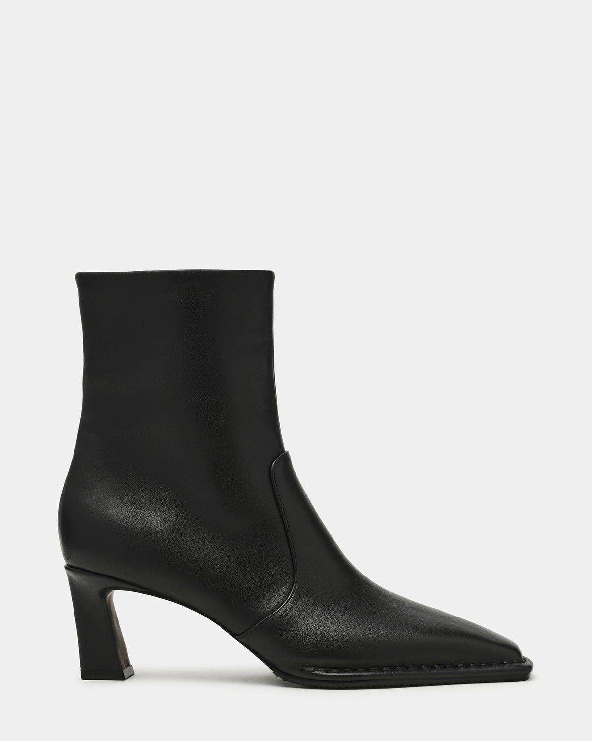 FARE Black Leather Square Toe Women's Ankle Boot | Steve Madden