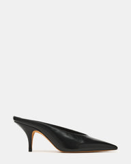 FONZA Black Leather Pointed-Toe Mule Women's Kitten Heel | Steve Madden
