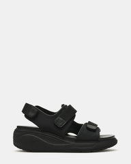 GALIA Black Velcro Chunky Platform Women's Sandals | Steve Madden