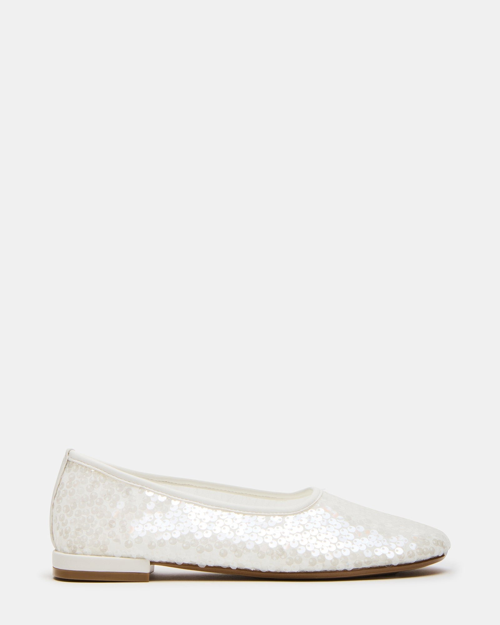GARCELLE White Sequin Women's Ballet Flats | Steve Madden
