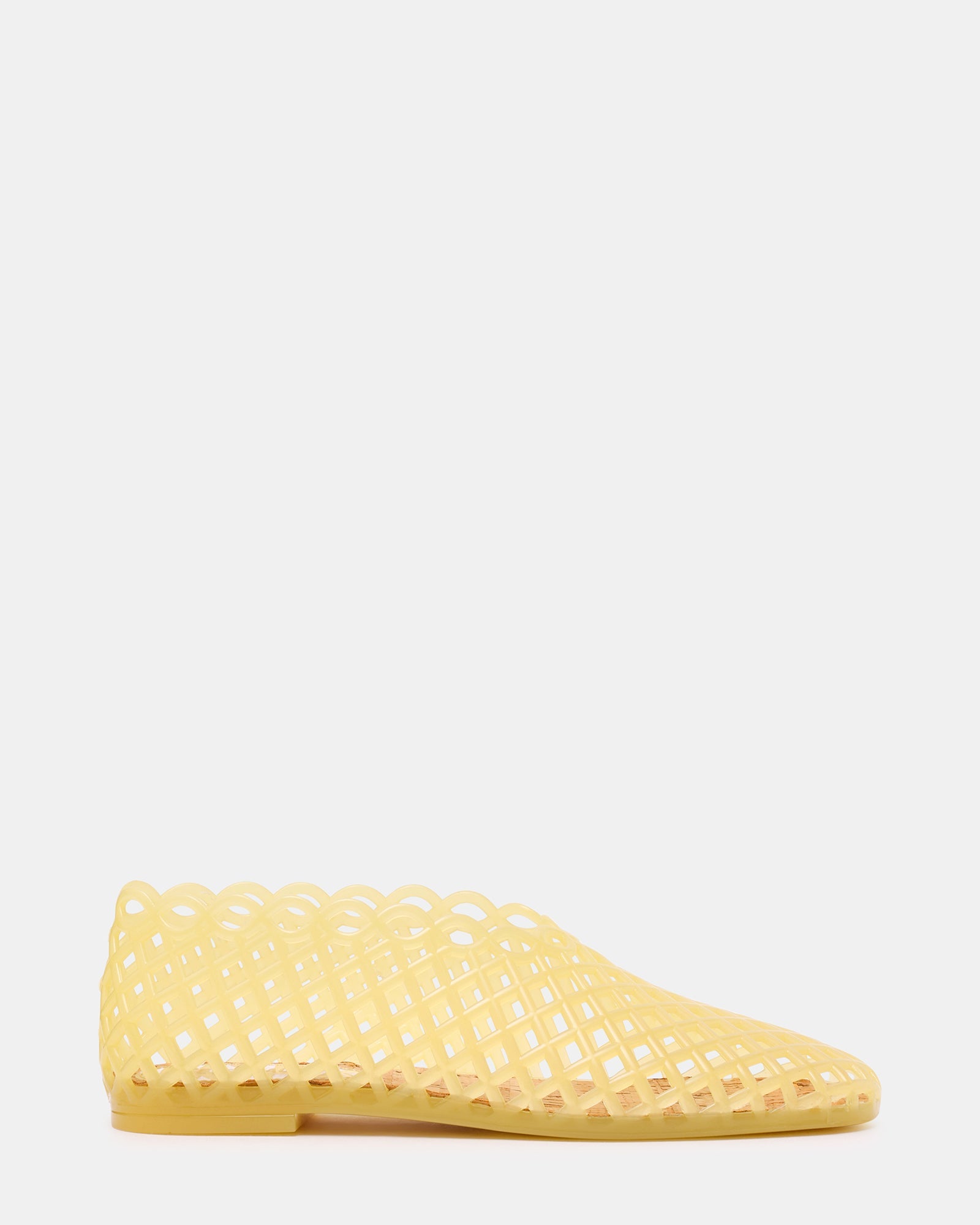 GROVE Butter Yellow Square-Toe Jelly Women's Mesh Ballet Flat | Steve Madden
