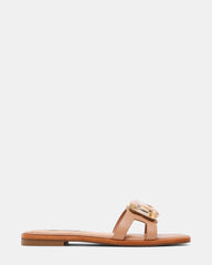HALETTE Blush Leather Square-Toe Slide Women's Sandal | Steve Madden