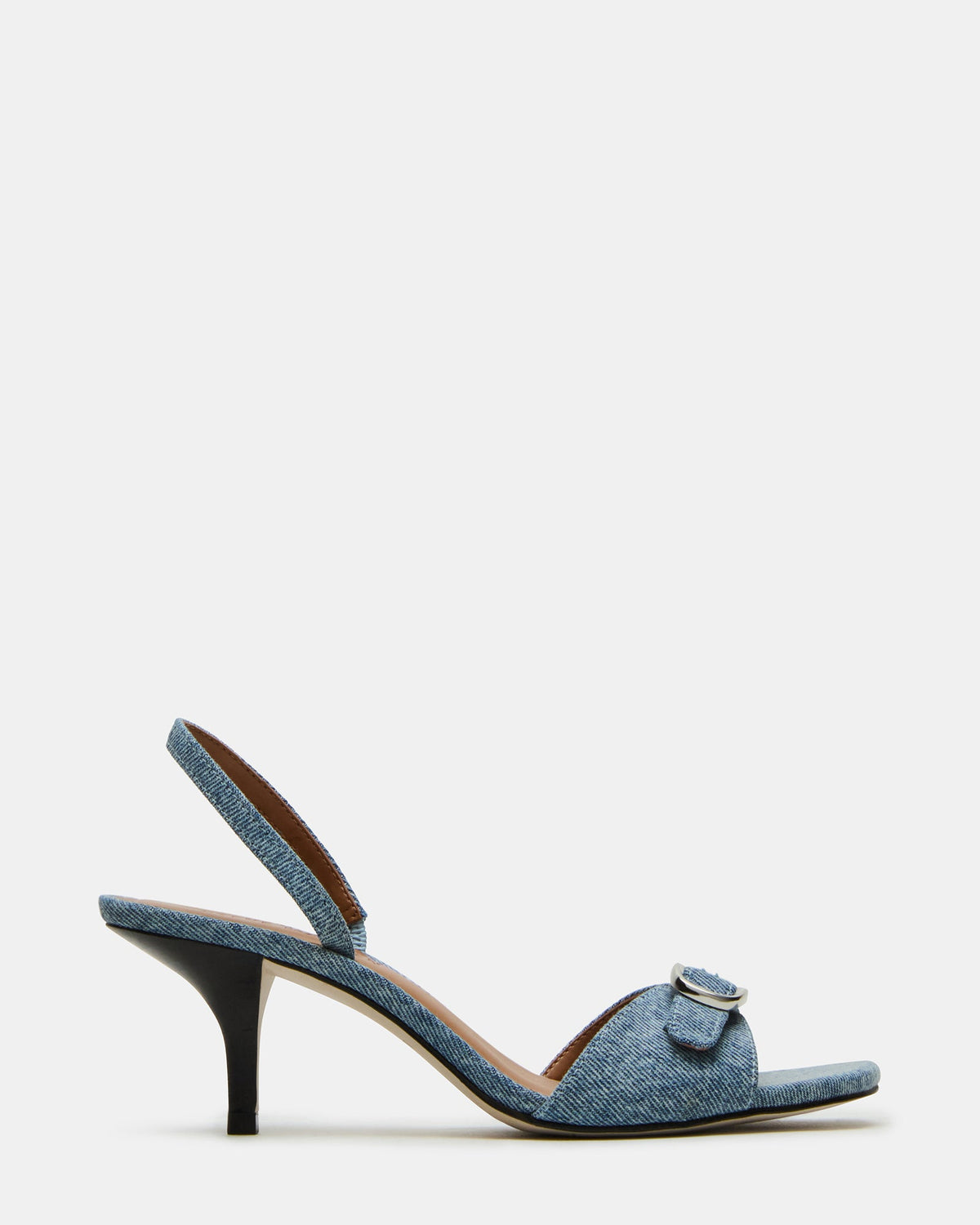 HENRIETTA Denim Fabric Slingback Square-Toe Women's Heel | Steve Madden
