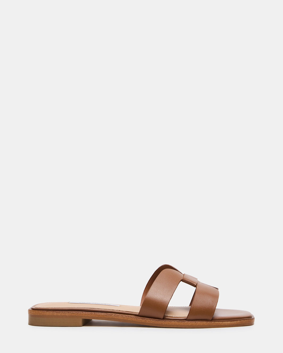HADYN2.0 Cognac Leather Slide Square-Toe Mule Women's Sandal | Steve Madden