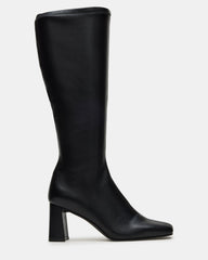 HOLLY Black Wide Calf Women's Knee-High Square-Toe Boot | Steve Madden