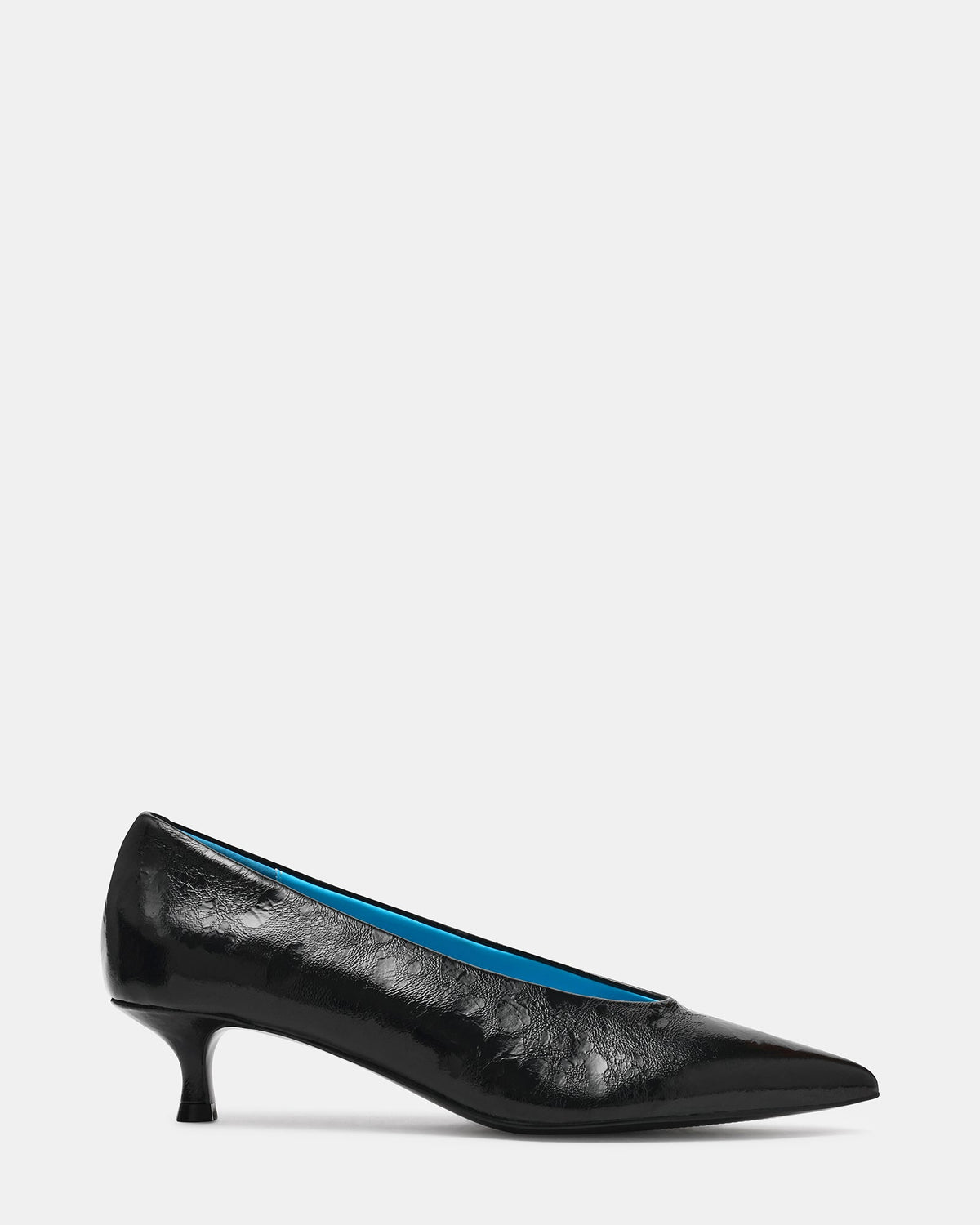 JAFFA Black Leather Pointed-Toe Women's Kitten Heel | Steve Madden