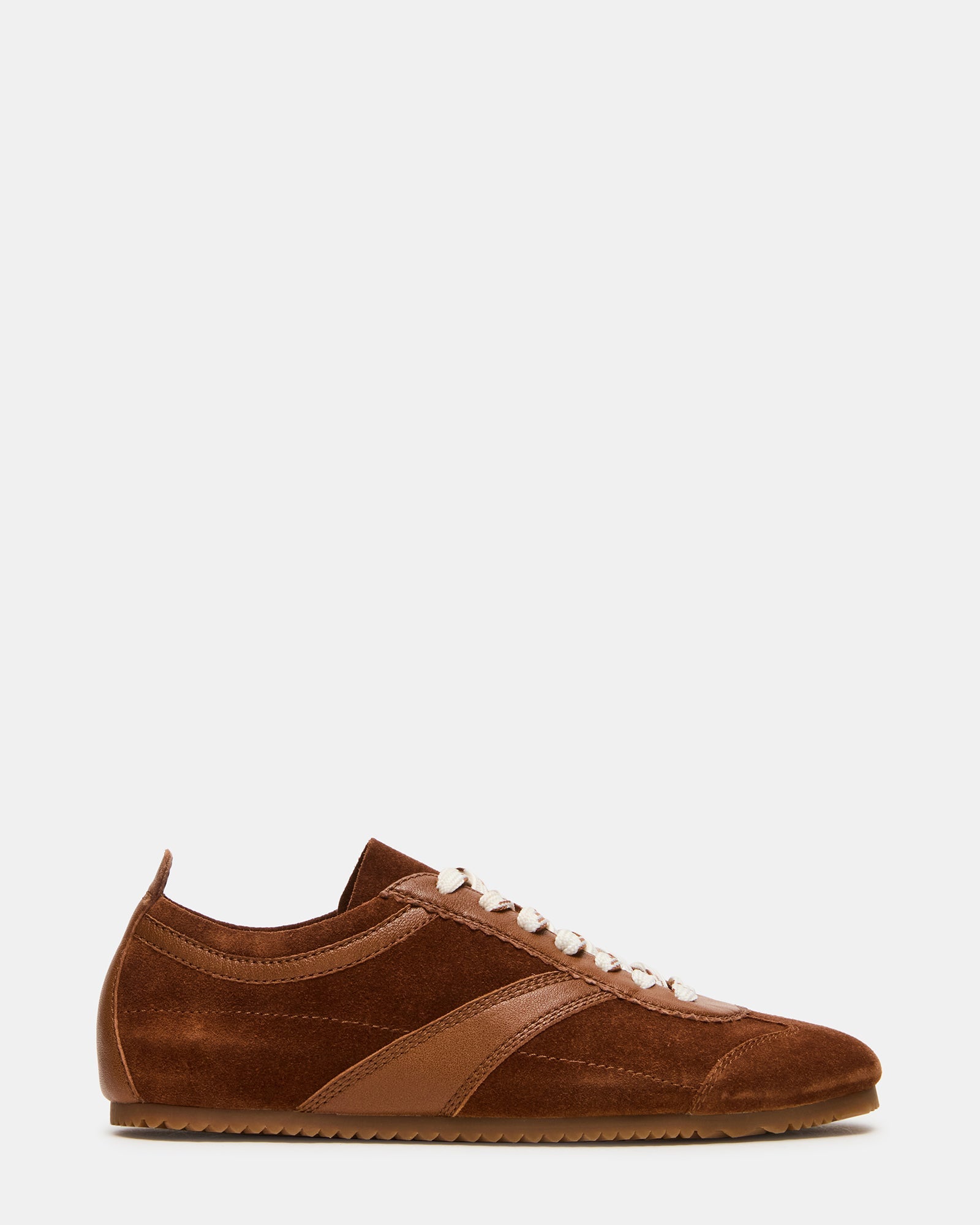 JAYE Chestnut Suede Low-Top Lace-Up Women's Sneaker | Steve Madden