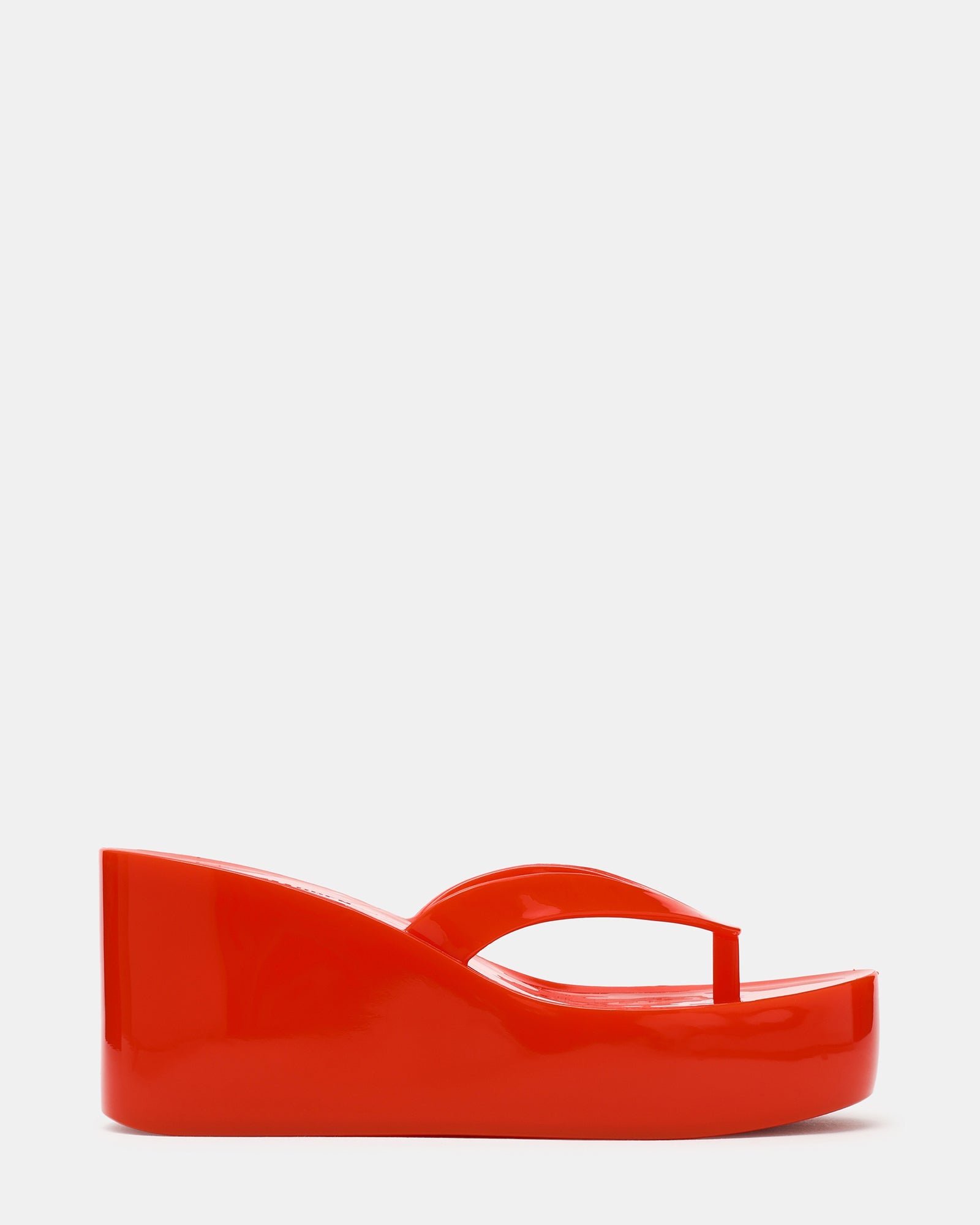 JELLA Red Thong Wedge Women's Platform Sandal | Steve Madden