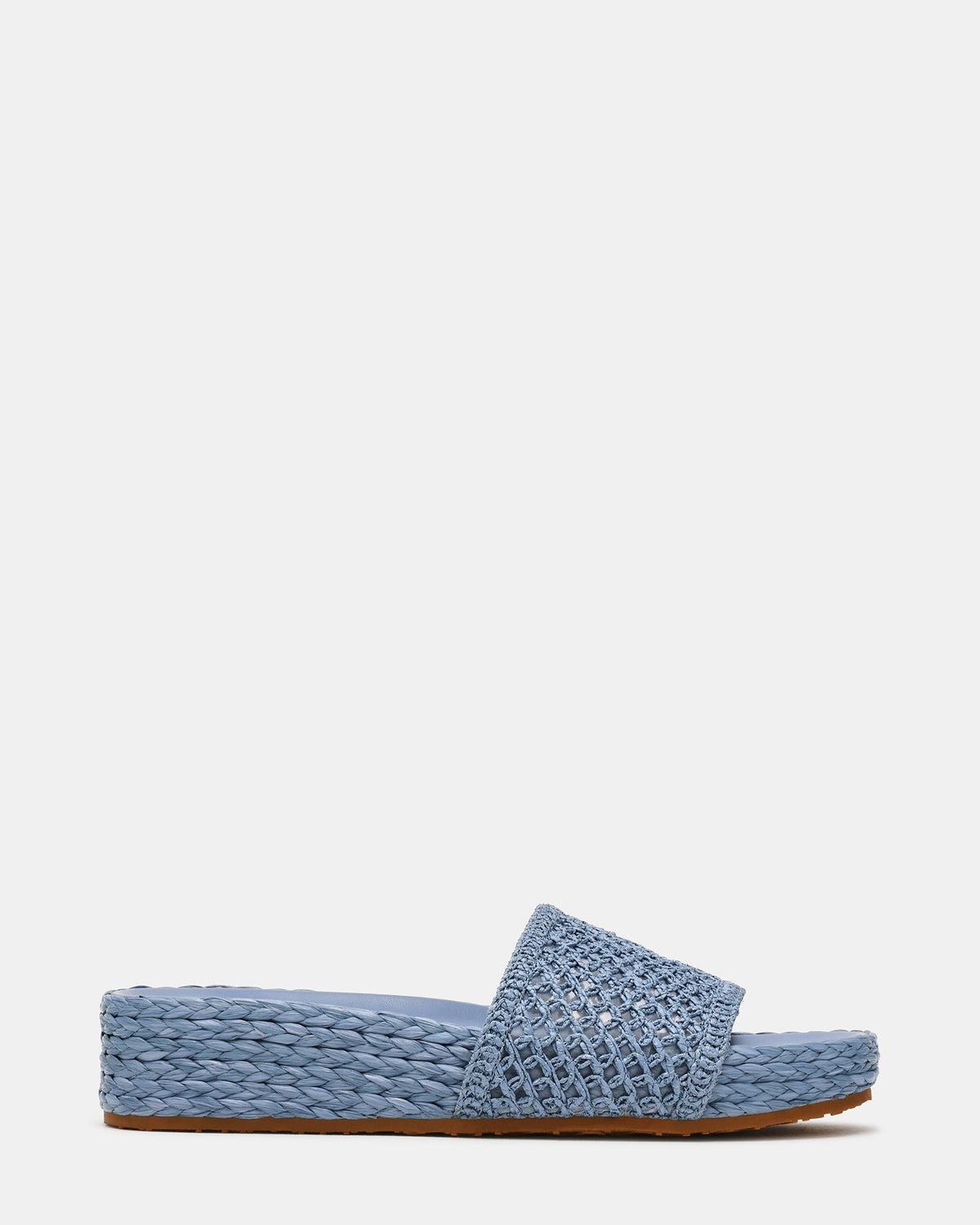 JEMMY Blue Slide Footbed Flatform Platform Women's Sandal | Steve Madden