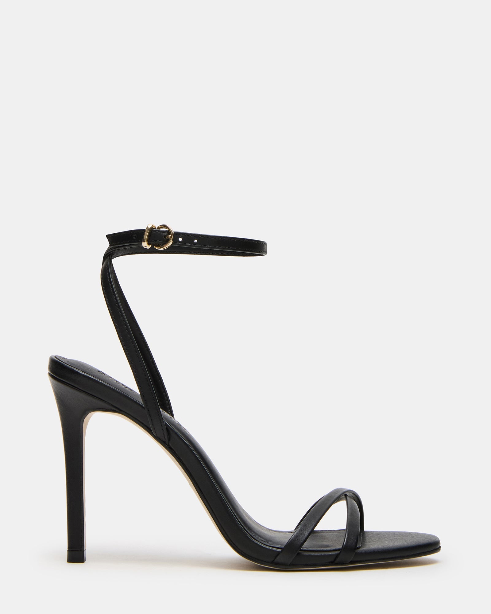 JYPSEY Black Leather Strappy Stiletto Women's Heel | Steve Madden