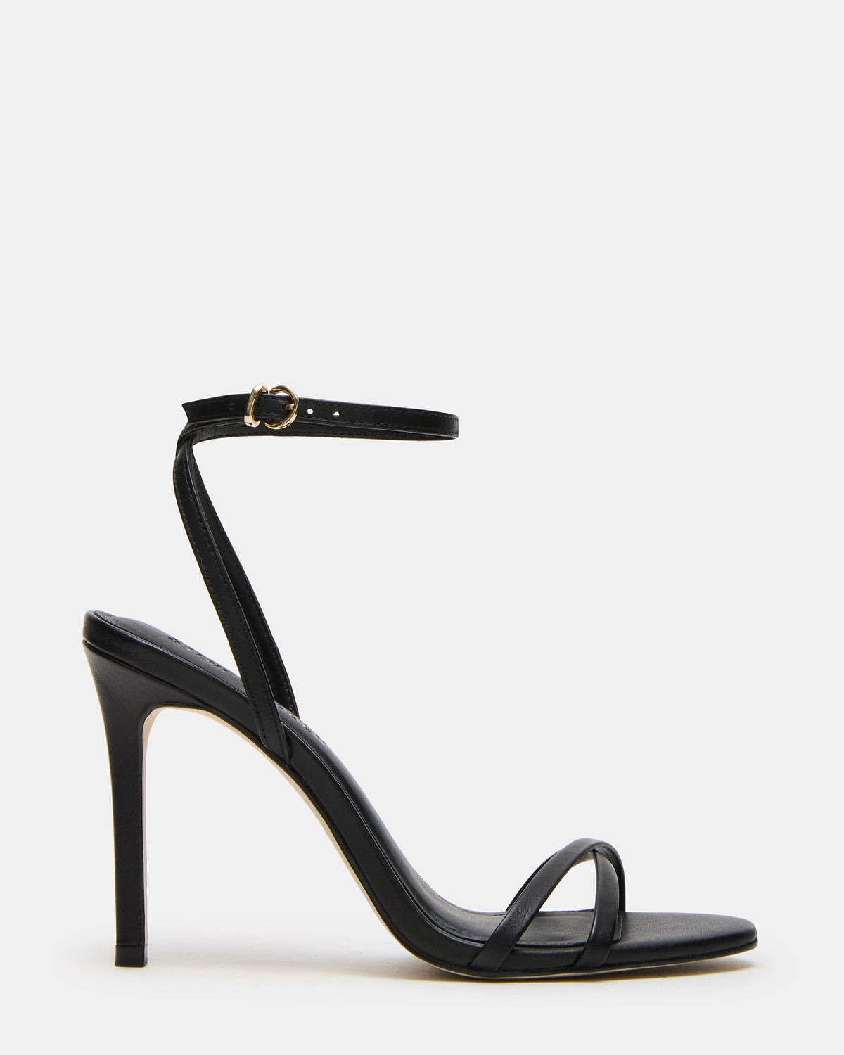 JYPSEY Black Leather Strappy Stiletto Women's Heel | Steve Madden