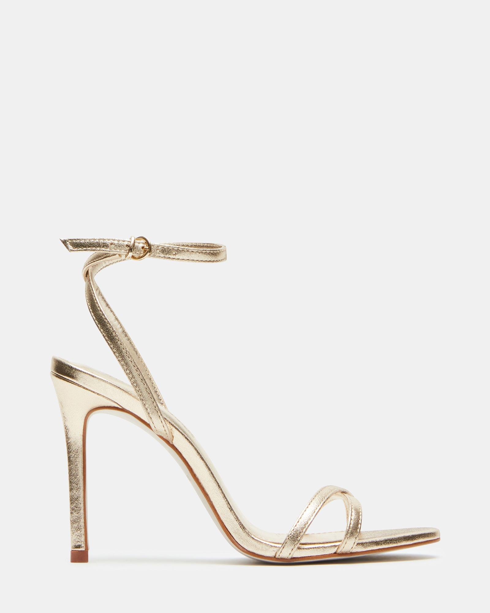 JYPSEY Gold Leather Strappy Stiletto Women's Heel | Steve Madden