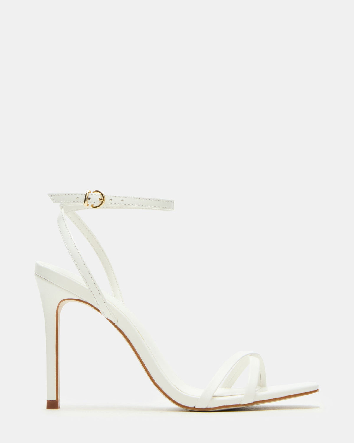 JYPSEY White Leather Strappy Stiletto Women's Heel | Steve Madden