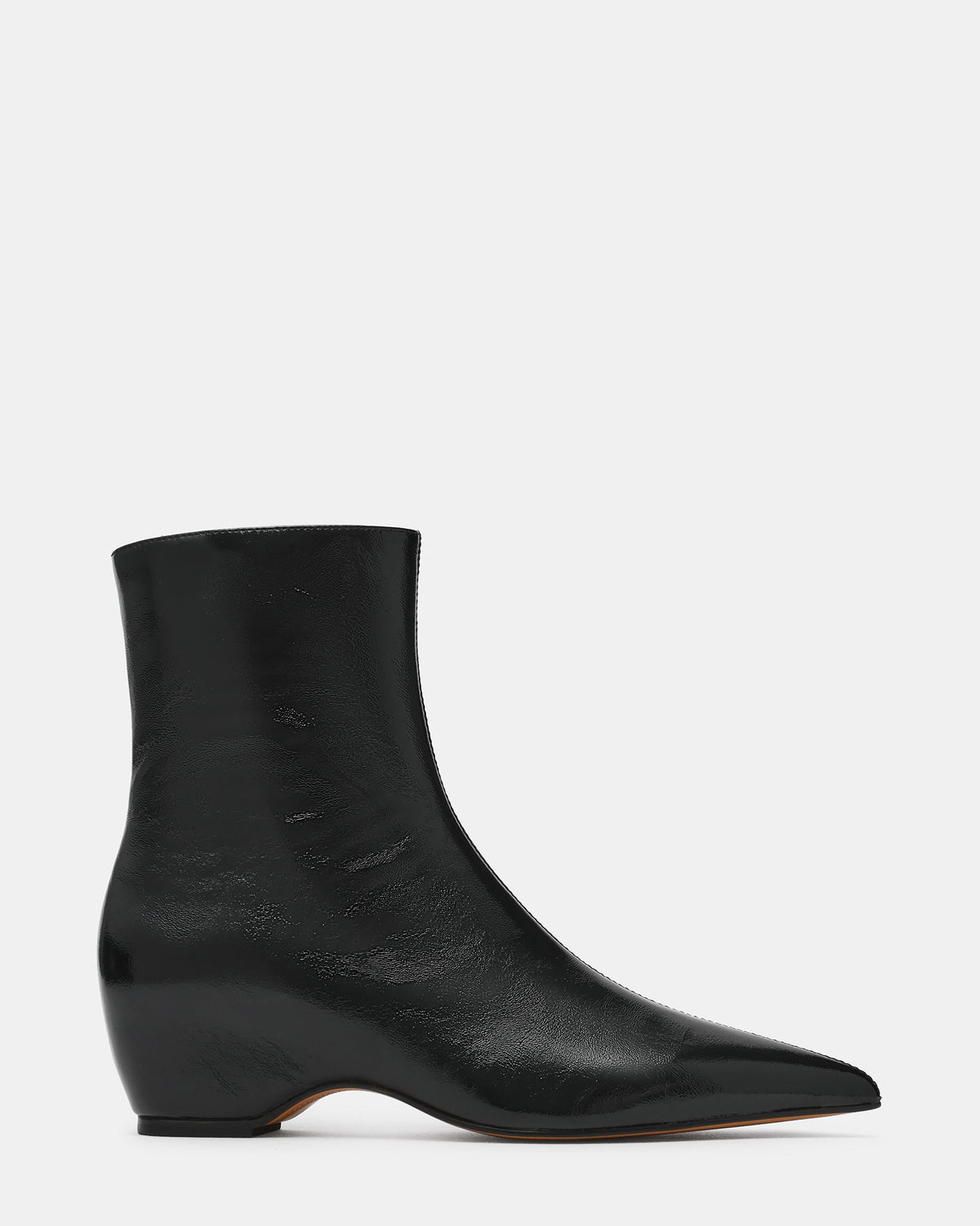 KARLSON Black Leather Pointed-Toe Women's Ankle Boot | Steve Madden