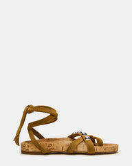 KELSO Olive Suede Flatform Strappy Studded Women's Sandal | Steve Madden