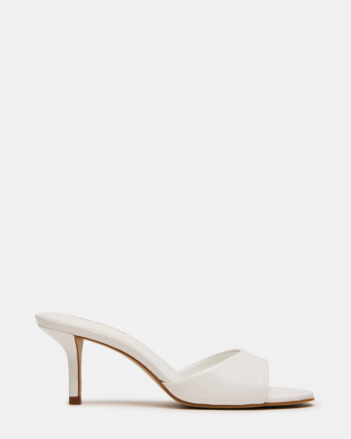 KENDRIX White Leather Mule Stiletto Women's Heel | Steve Madden