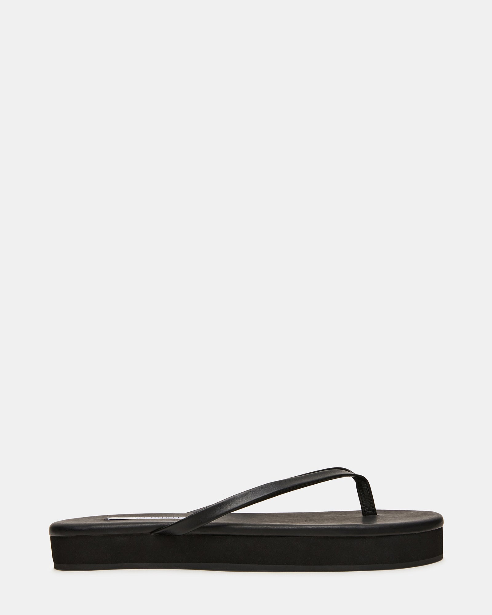 KIORA Black Leather Platform Thong Women's Sandal | Steve Madden