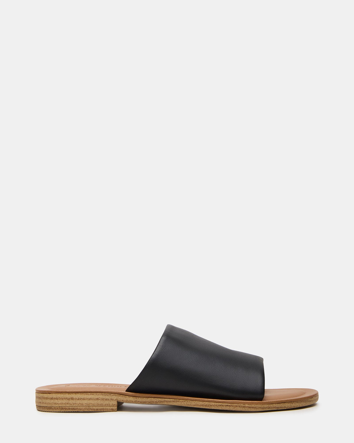 KIPP Black Leather Slide Women's Sandal | Steve Madden