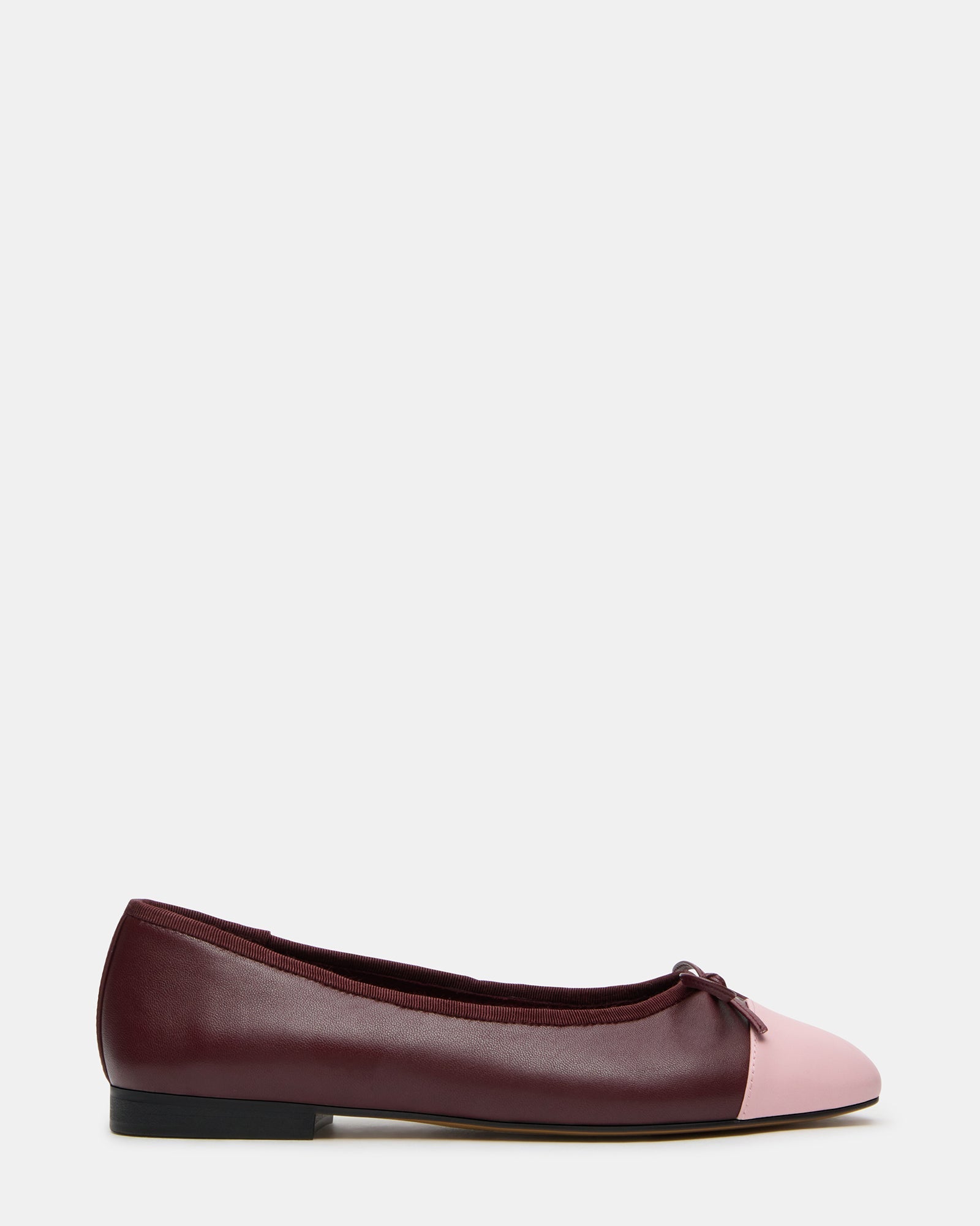 KIT Burgundy/Pink Cap-Toe Women's Ballet Flat | Steve Madden