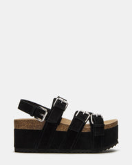 KIWI Black Suede Women's Strappy Platform Sandal | Steve Madden
