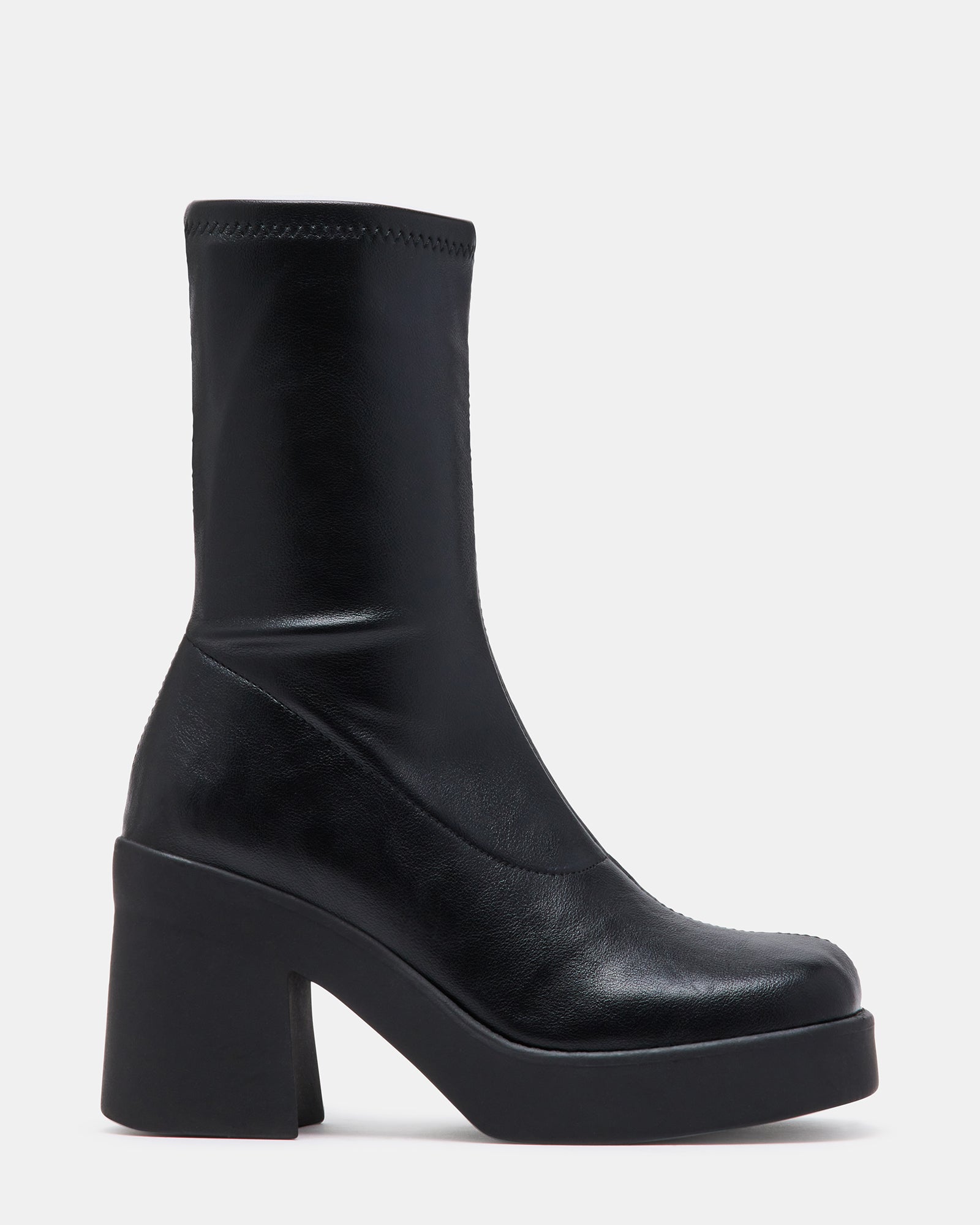 KLAYTON Black Platform Ankle Boot | Women's Booties | Steve Madden