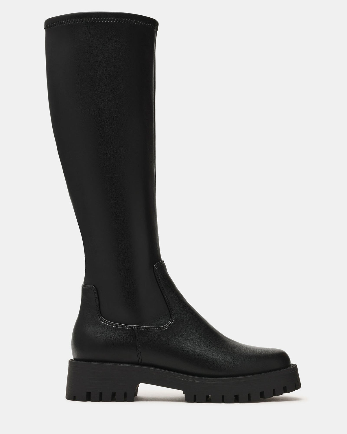 LABELLE Black Knee-High Lug Platform Women's Boot | Steve Madden
