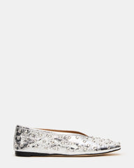 LENI Silver Rhinestones Square-Toe Ballet Women's Flat | Steve Madden