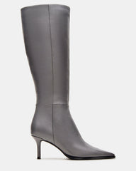 LINGO Grey Leather Pointed-Toe Knee-High Women's Boot | Steve Madden