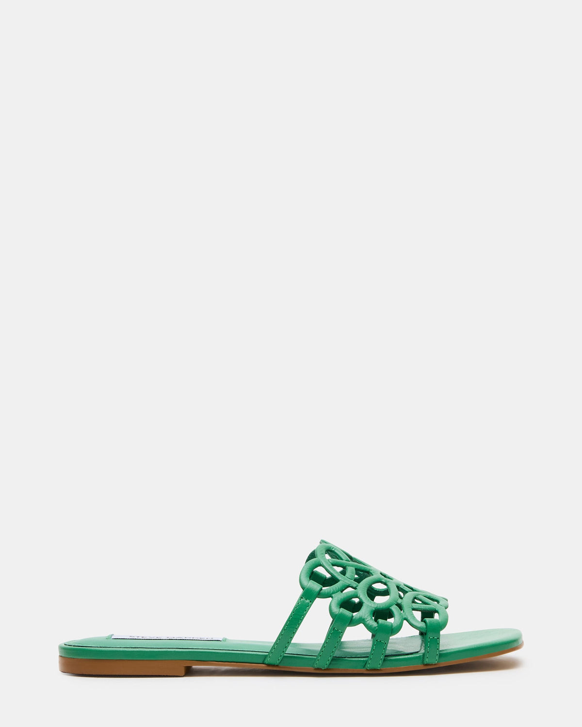 LOTUS Green Leather Square-Toe Slide Women's Sandal | Steve Madden