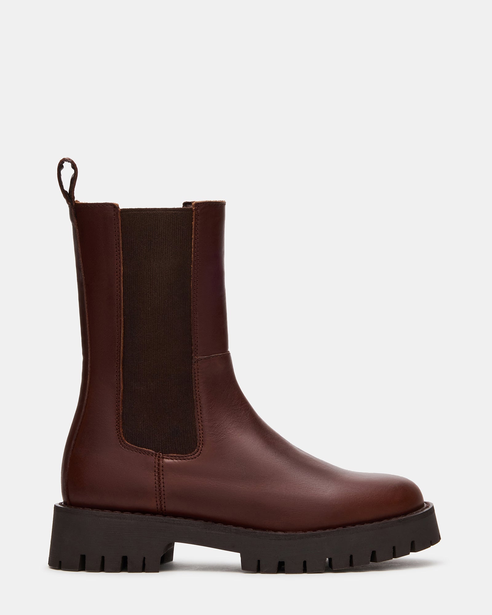 LOWA Brown Leather Lug Chelsea Platform Women's Ankle Boot | Steve Madden