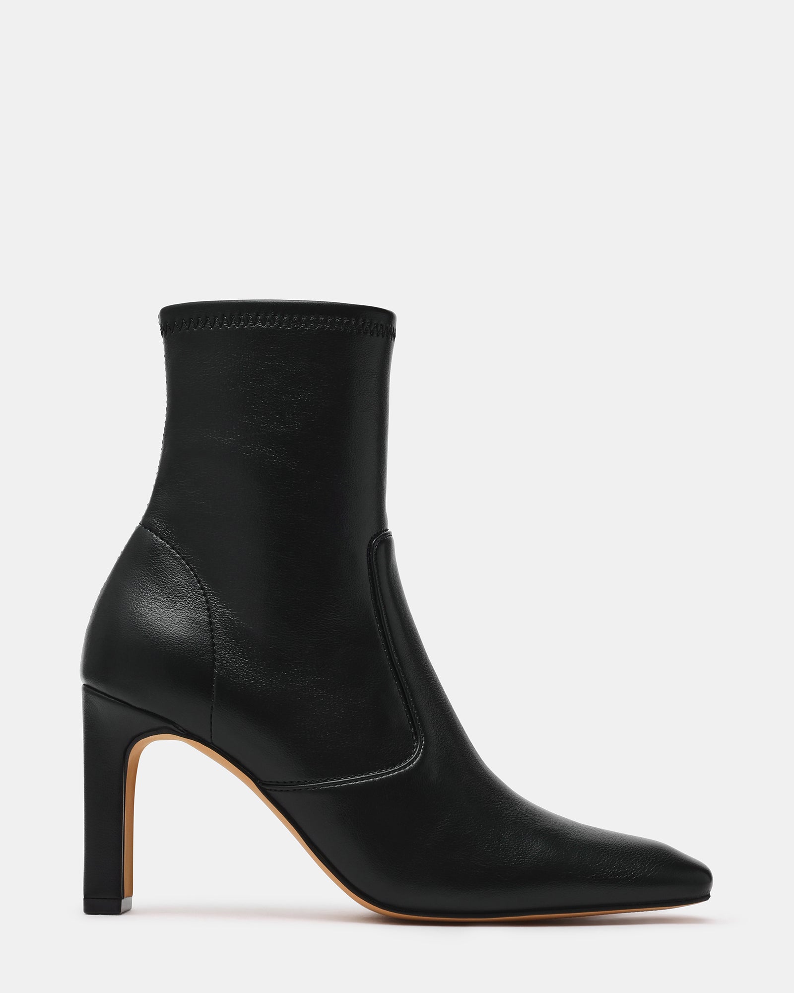 LYRICA Black Square-Toe Block Heel Women's Ankle Boot | Steve Madden