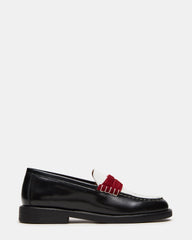 MADISON Black/Red Women's Penny Loafer | Steve Madden