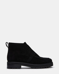 MALIK Black Suede Ankle Lug Women's Loafer | Steve Madden