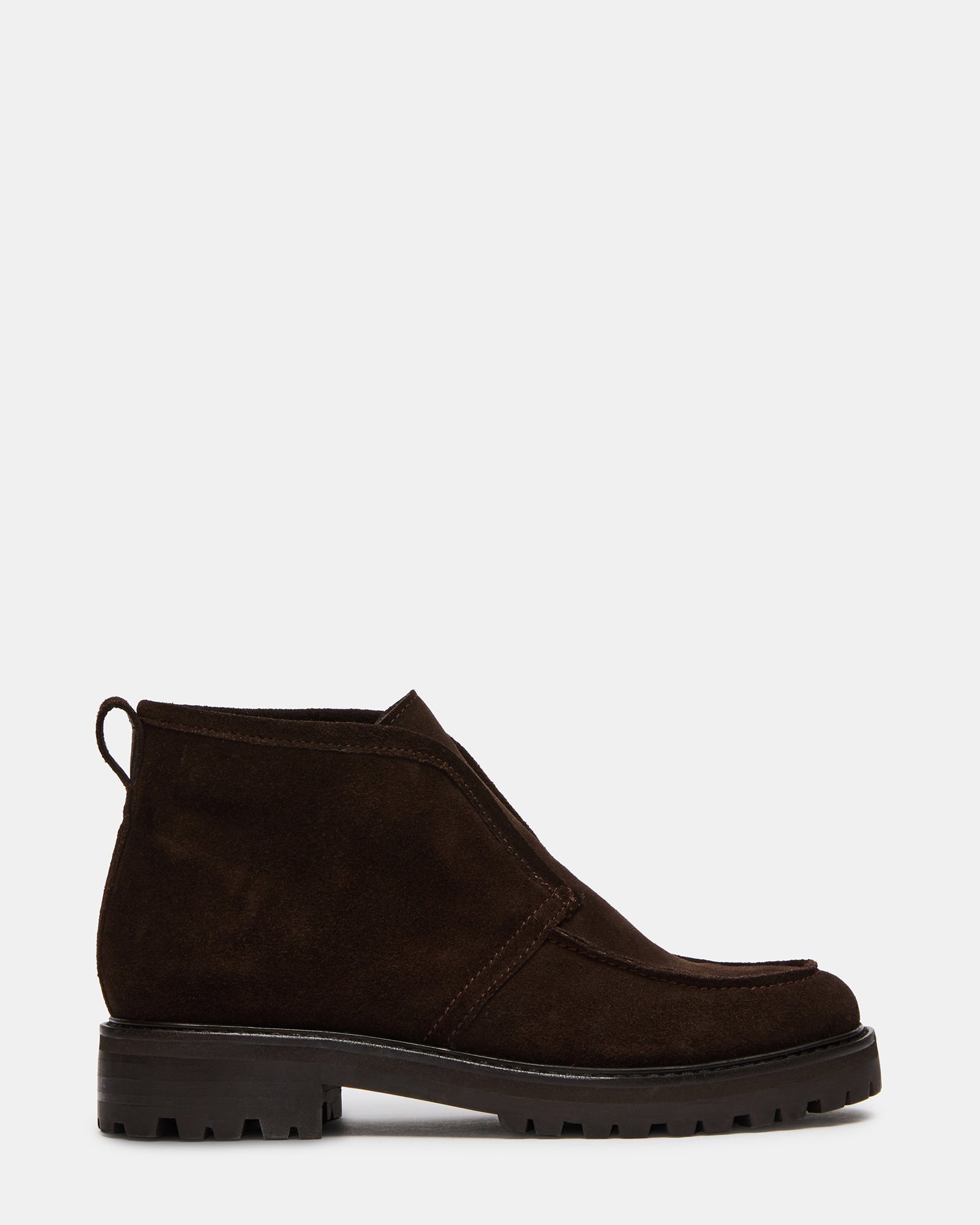 MALIK Brown Suede Ankle Lug Women's Loafer | Steve Madden