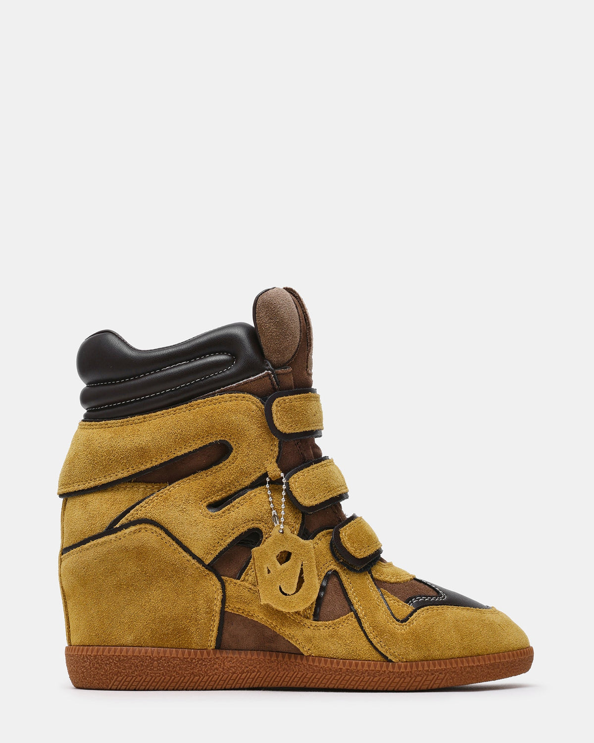 MAVIS Brown/Olive High-Top Velcro Women's Wedge Sneaker | Steve Madden