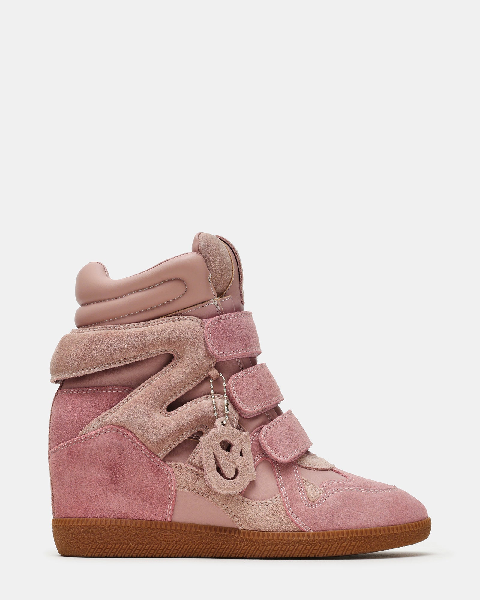 MAVIS Pink Multi High-Top Velcro Women's Wedge Sneaker | Steve Madden
