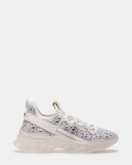 MAXIMA White Rhinestones Sneakers | Women's Sneakers | Steve Madden