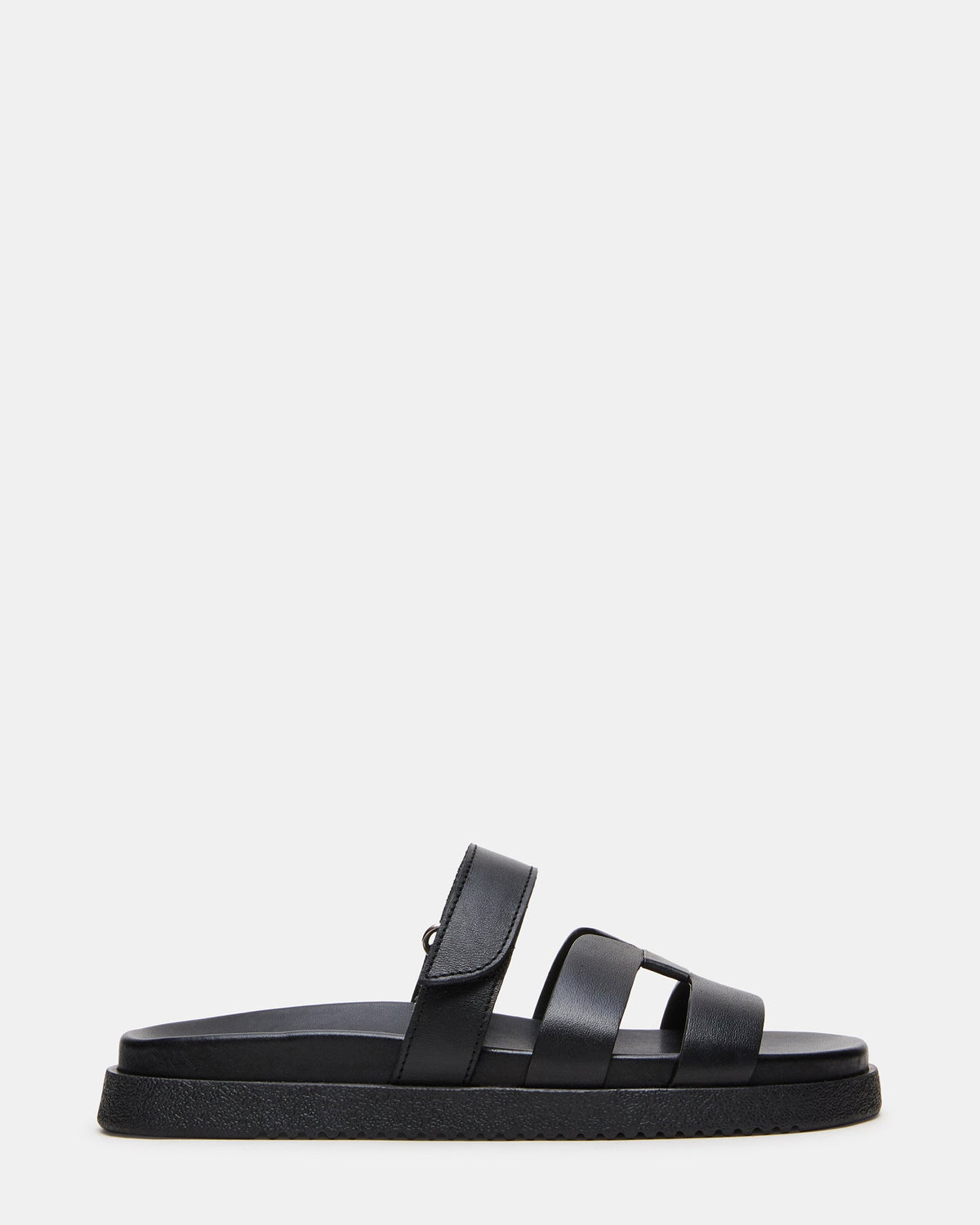 MELI Black Leather Footbed Slide Women's Sandal | Steve Madden