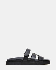 MELI Black Leather Footbed Slide Women's Sandal | Steve Madden