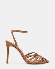 MIZUNA Tan Suede Strappy Women's Stiletto Heel | Steve Madden