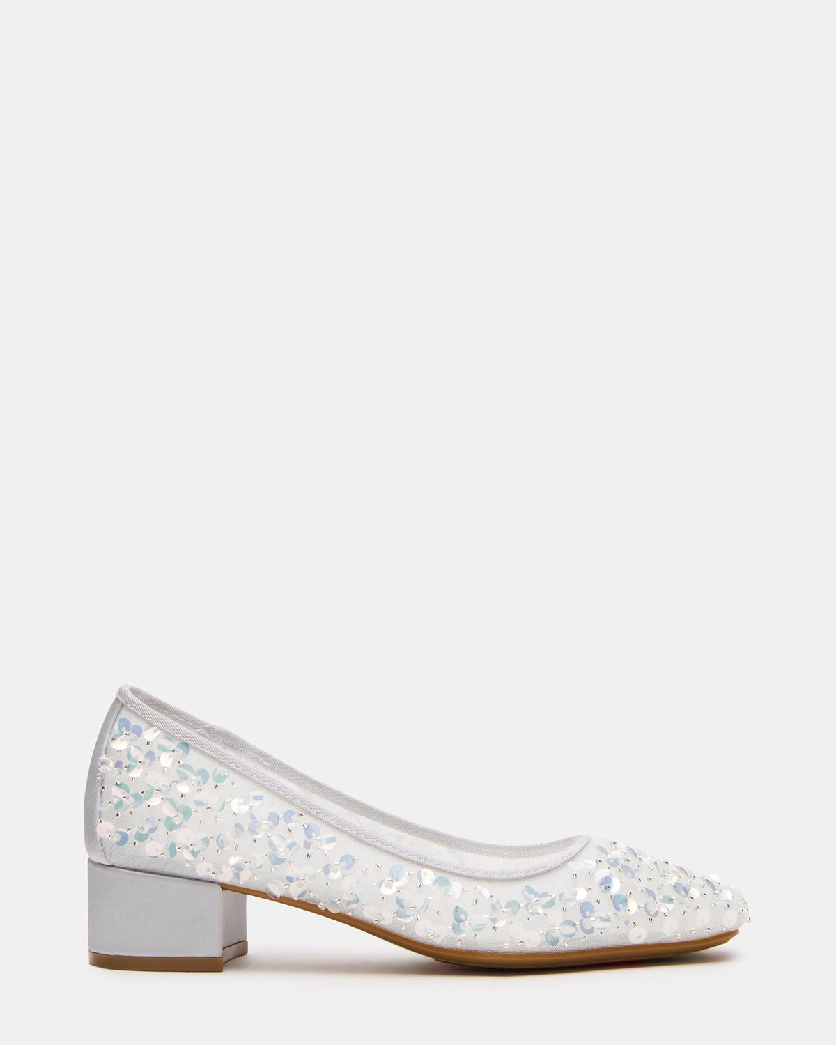 MOLLIE Silver Sequins Ballet Block Heels | Steve Madden