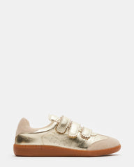 MOMENTUM Gold Velcro Low-Top Women's Sneakers | Steve Madden